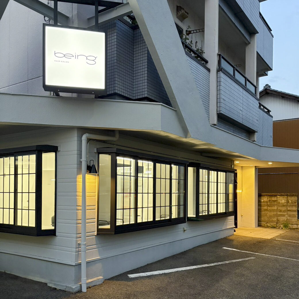 02.being_美容室・美容院_外観_ファサード_サイン_施工事例